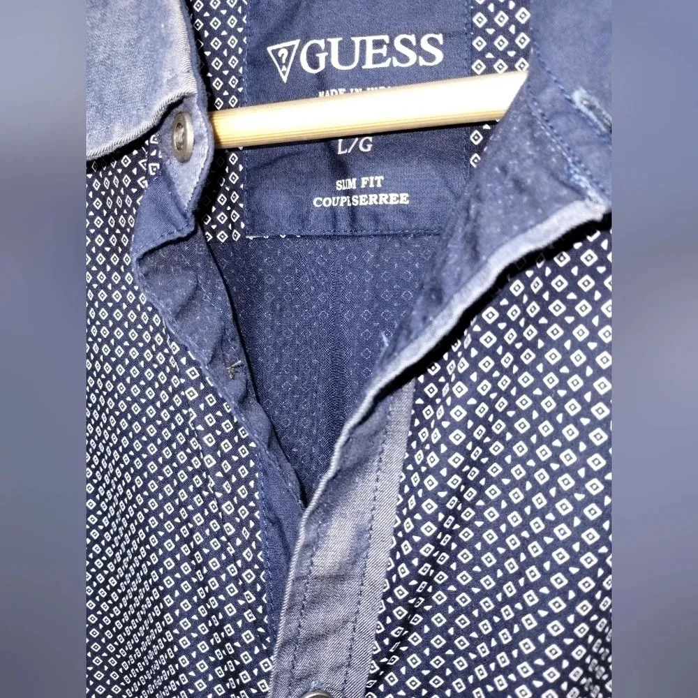 Guess Geometric Shape Button Down Short Sleeve Sh… - image 7